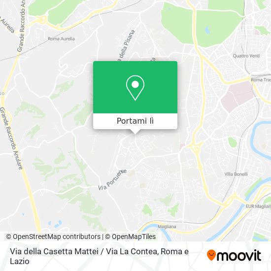 Mappa Via della Casetta Mattei / Via La Contea