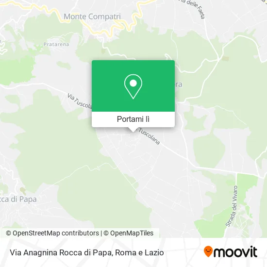 Mappa Via Anagnina Rocca di Papa