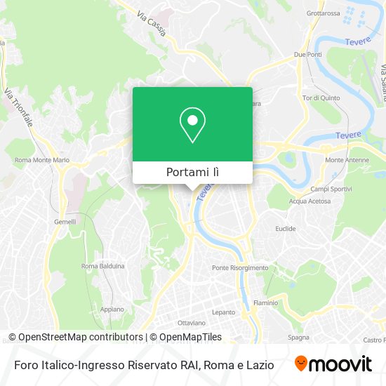 Mappa Foro Italico-Ingresso Riservato RAI