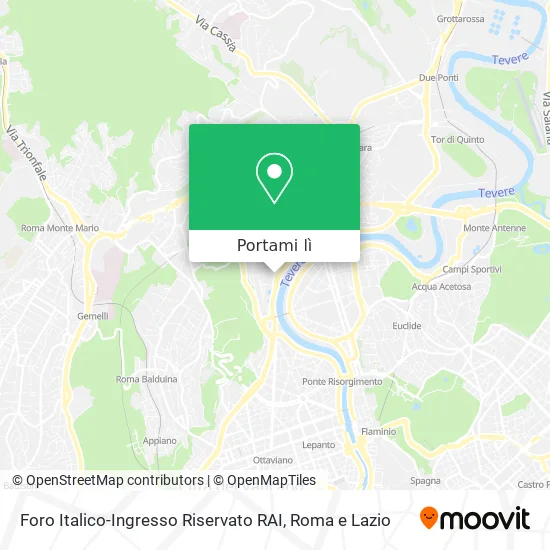 Mappa Foro Italico-Ingresso Riservato RAI