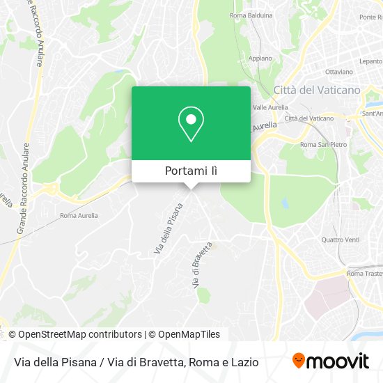 Mappa Via della Pisana / Via di Bravetta
