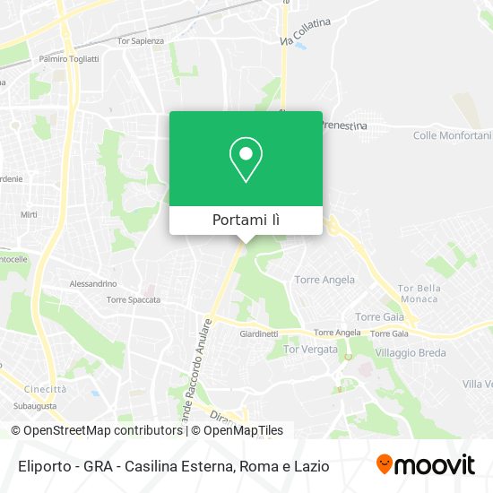 Mappa Eliporto - GRA - Casilina Esterna