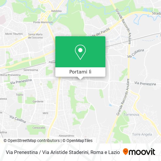 Mappa Via Prenestina / Via Aristide Staderini