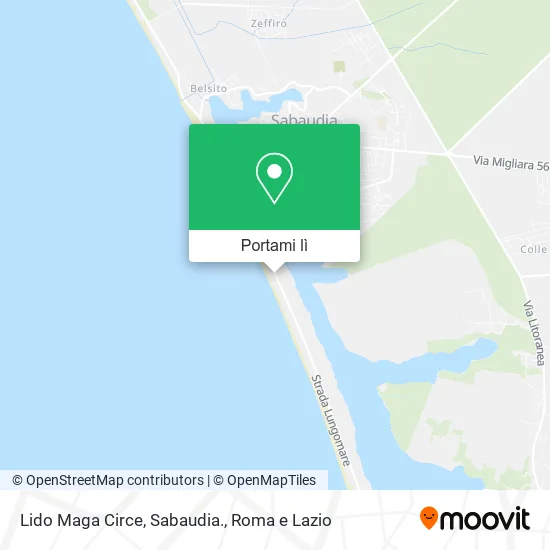 Mappa Lido Maga Circe, Sabaudia.