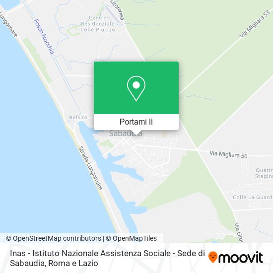 Mappa Inas - Istituto Nazionale Assistenza Sociale - Sede di Sabaudia