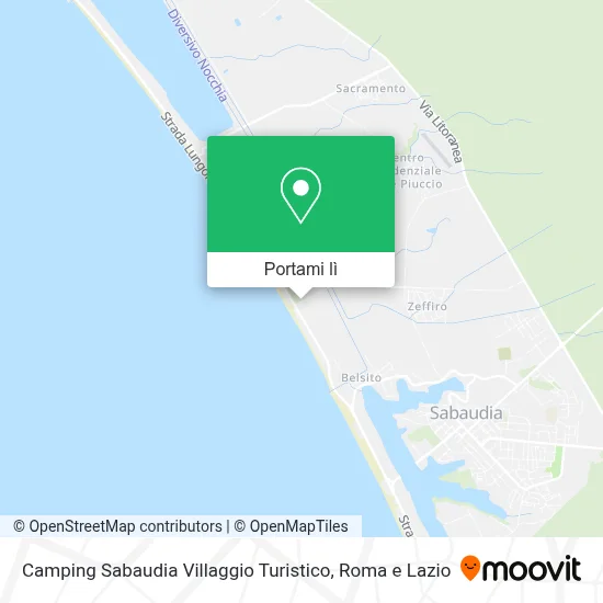 Mappa Camping Sabaudia Villaggio Turistico