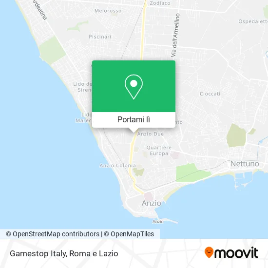 Mappa Gamestop Italy
