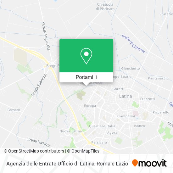 Mappa Agenzia delle Entrate Ufficio di Latina