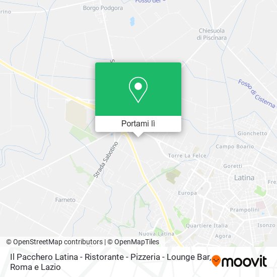 Mappa Il Pacchero Latina - Ristorante - Pizzeria - Lounge Bar