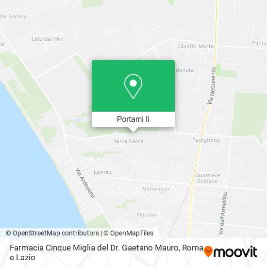 Mappa Farmacia Cinque Miglia del Dr. Gaetano Mauro