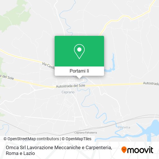 Mappa Omca Srl Lavorazione Meccaniche e Carpenteria