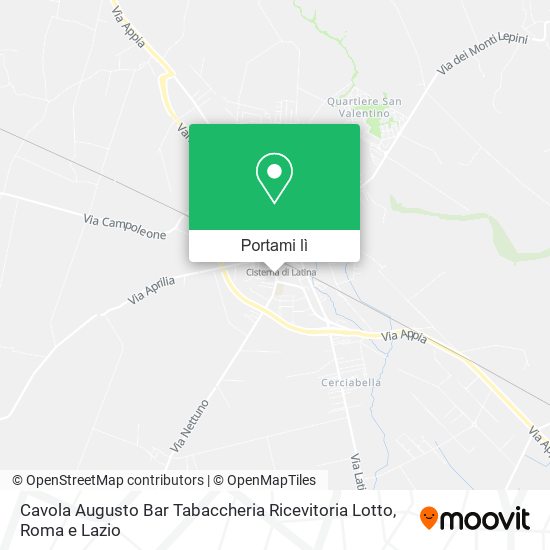 Mappa Cavola Augusto Bar Tabaccheria Ricevitoria Lotto