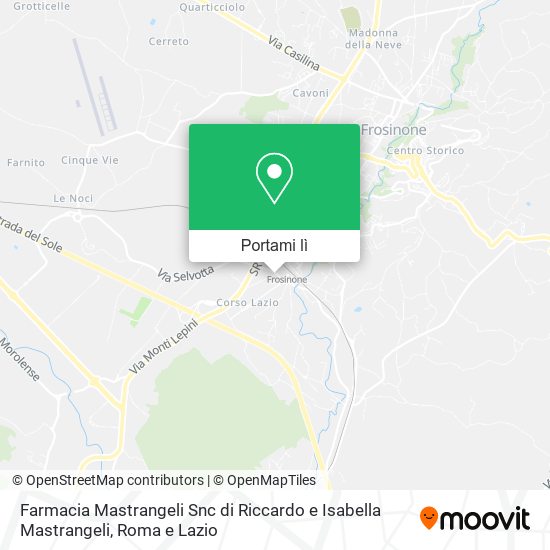 Mappa Farmacia Mastrangeli Snc di Riccardo e Isabella Mastrangeli