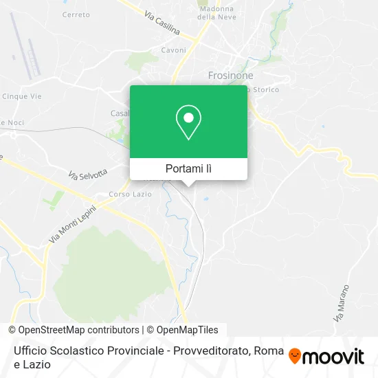 Mappa Ufficio Scolastico Provinciale - Provveditorato