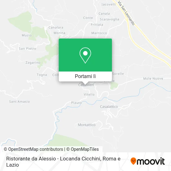 Mappa Ristorante da Alessio - Locanda Cicchini