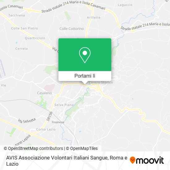 Mappa AVIS Associazione Volontari Italiani Sangue