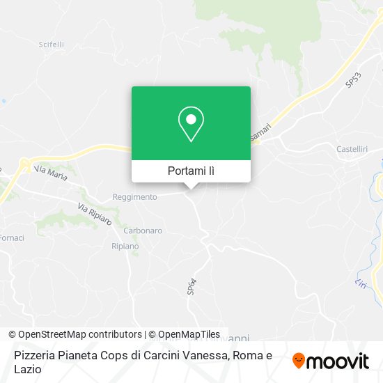 Mappa Pizzeria Pianeta Cops di Carcini Vanessa