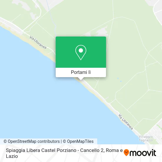 Mappa Spiaggia Libera Castel Porziano - Cancello 2