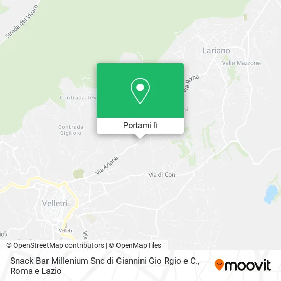 Mappa Snack Bar Millenium Snc di Giannini Gio Rgio e C.