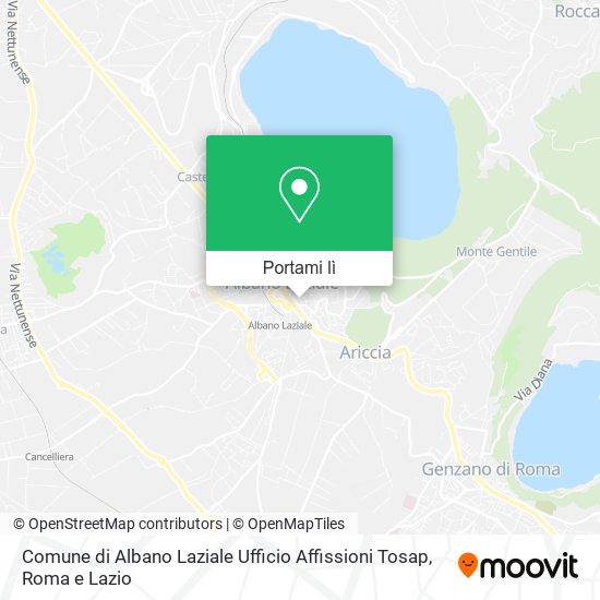 Mappa Comune di Albano Laziale Ufficio Affissioni Tosap