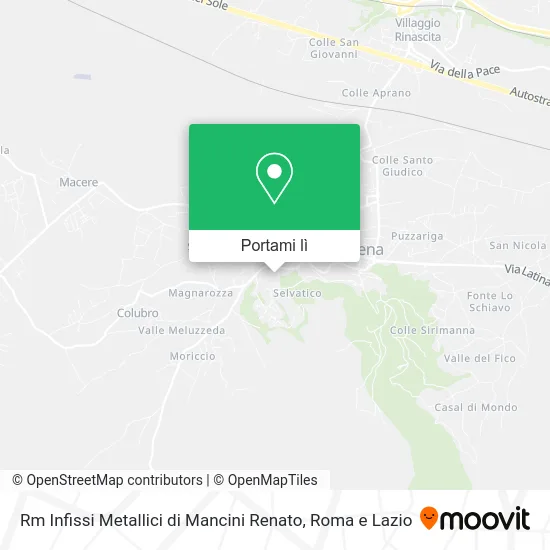 Mappa Rm Infissi Metallici di Mancini Renato