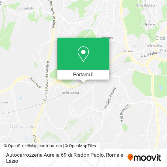 Mappa Autocarrozzeria Aurelia 69 di Risdon Paolo
