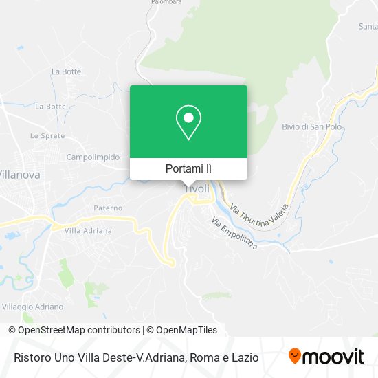Mappa Ristoro Uno Villa Deste-V.Adriana