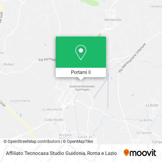 Mappa Affiliato Tecnocasa Studio Guidonia