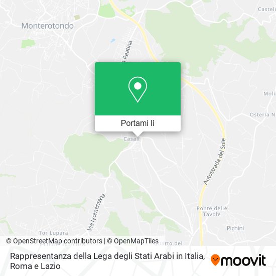 Mappa Rappresentanza della Lega degli Stati Arabi in Italia
