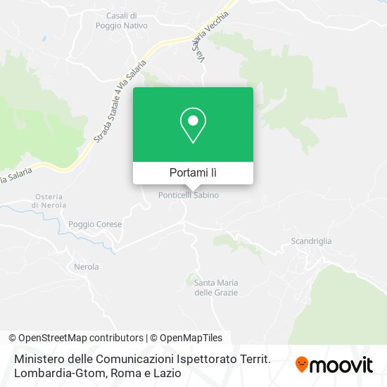 Mappa Ministero delle Comunicazioni Ispettorato Territ. Lombardia-Gtom