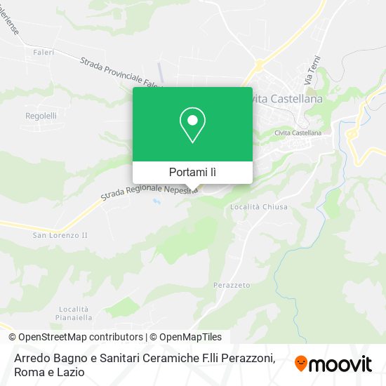 Mappa Arredo Bagno e Sanitari Ceramiche F.lli Perazzoni