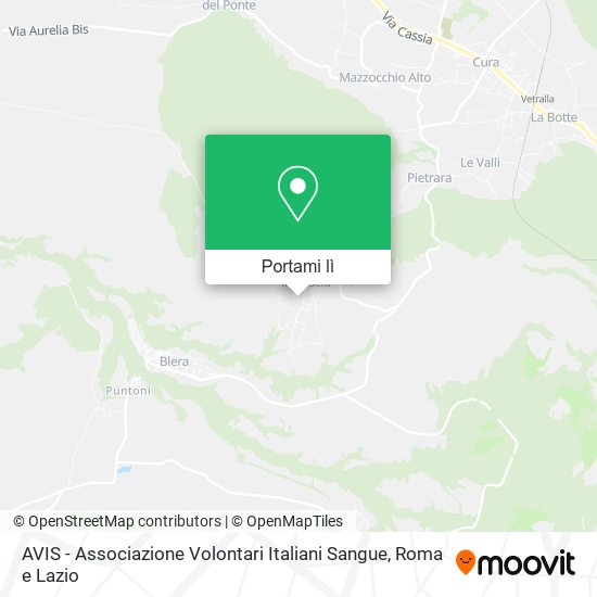 Mappa AVIS - Associazione Volontari Italiani Sangue