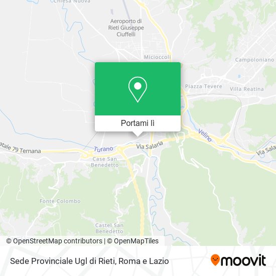 Mappa Sede Provinciale Ugl di Rieti