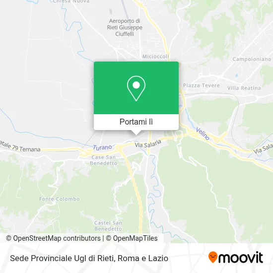 Mappa Sede Provinciale Ugl di Rieti