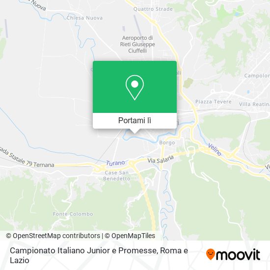 Mappa Campionato Italiano Junior e Promesse