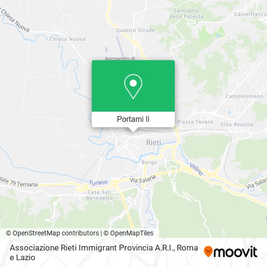 Mappa Associazione Rieti Immigrant Provincia A.R.I.