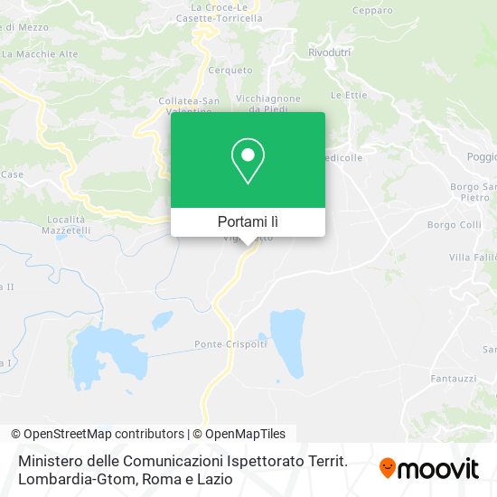Mappa Ministero delle Comunicazioni Ispettorato Territ. Lombardia-Gtom