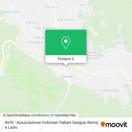 Mappa AVIS - Associazione Volontari Italiani Sangue