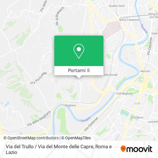 Mappa Via del Trullo / Via del Monte delle Capre