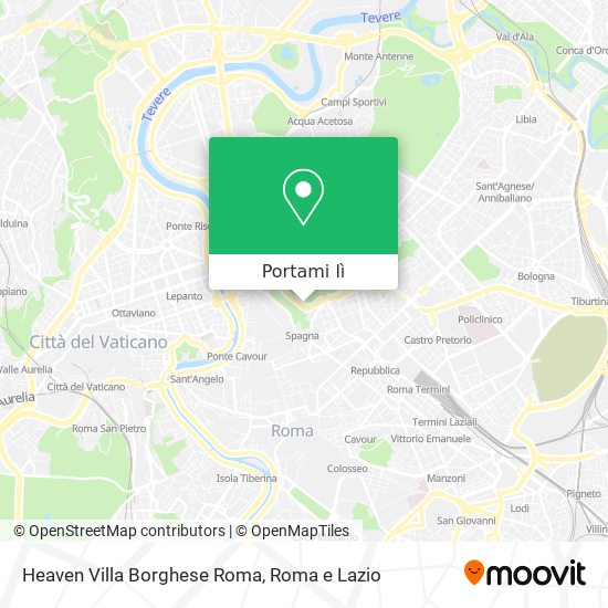Mappa Heaven Villa Borghese Roma