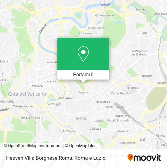 Mappa Heaven Villa Borghese Roma