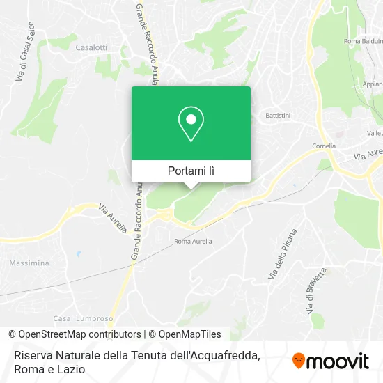 Mappa Riserva Naturale della Tenuta dell'Acquafredda