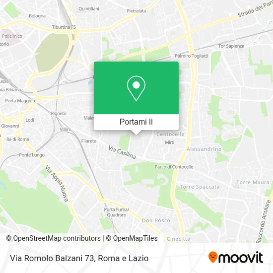 Mappa Via Romolo Balzani  73