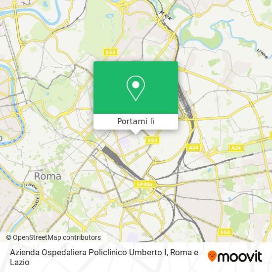 Mappa Azienda Ospedaliera Policlinico Umberto I