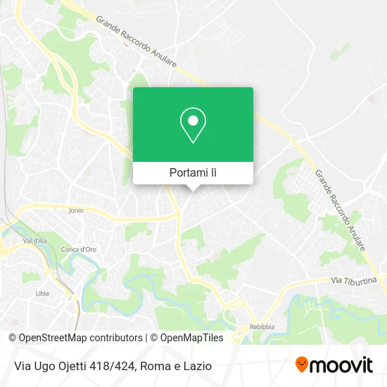 Mappa Via Ugo Ojetti 418/424