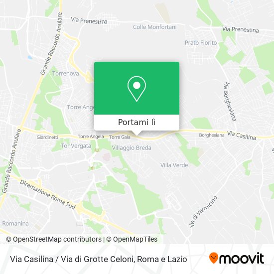 Mappa Via Casilina / Via di Grotte Celoni