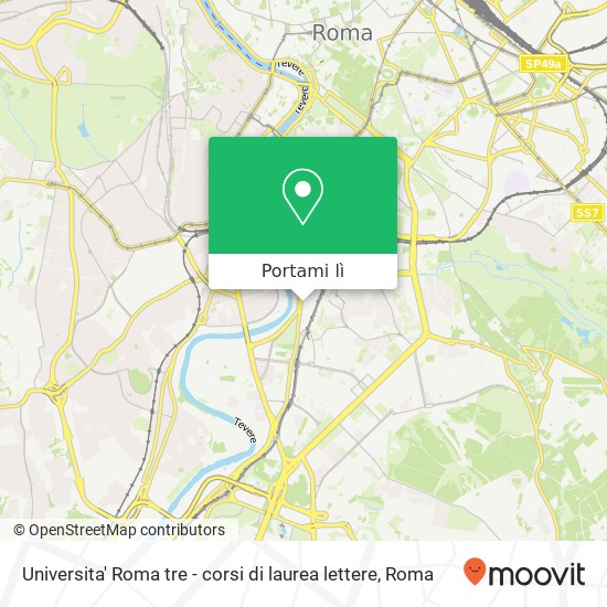 Mappa Universita' Roma tre - corsi di laurea lettere
