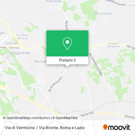 Mappa Via di Vermicino / Via Bronte