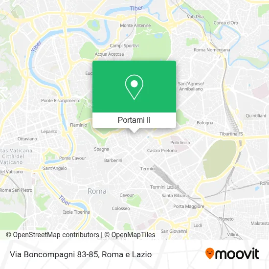 Mappa Via Boncompagni 83-85