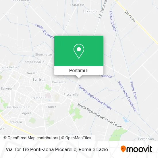 Mappa Via Tor Tre Ponti-Zona Piccarello